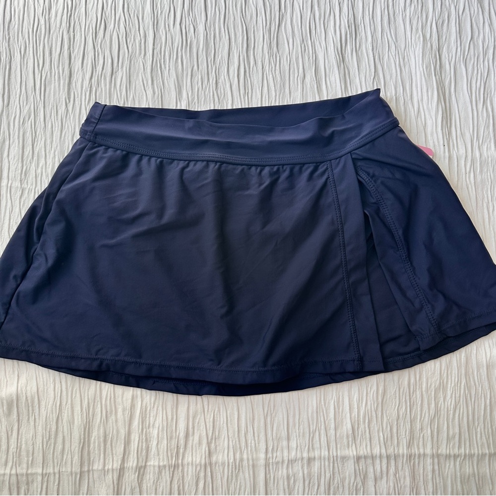 Anne Cole Swim Skirt‎ Womens Small Navy UPF 50 Skort Swim Bottom NWT